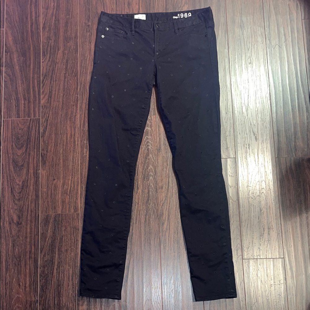 GAP Always Skinny Black Polka Dot Jeans